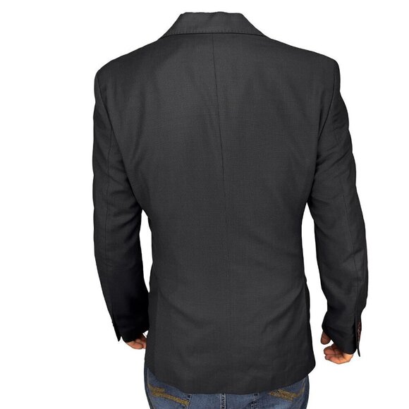 EL GANSO MARZOTTO 100% Wool Fabric Navy Blue Blazer sz 48 - Picture 6 of 7